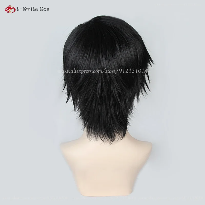 Toji Fushiguro Cosplay peruca preta para homens e mulheres, cabelo sintético curto, resistente ao calor, peruca de festa anime, boné