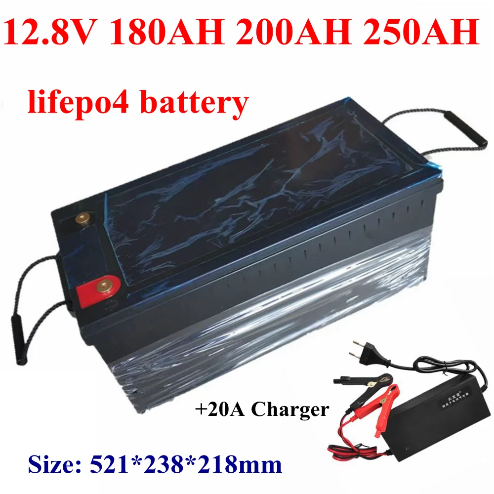 

Lifepo4 12V 12.8V 200AH 250Ah 300Ah 350Ah battery boat solar energy backup power RV +20A Charger