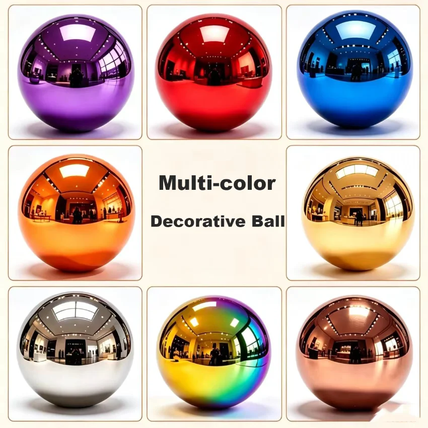 1Pcs 24 Color Christmas Ornament Ball Dia 38~120mm Stainless Steel Hollow Ball Mirror Finish Suspend Colorful Decorative Sphere