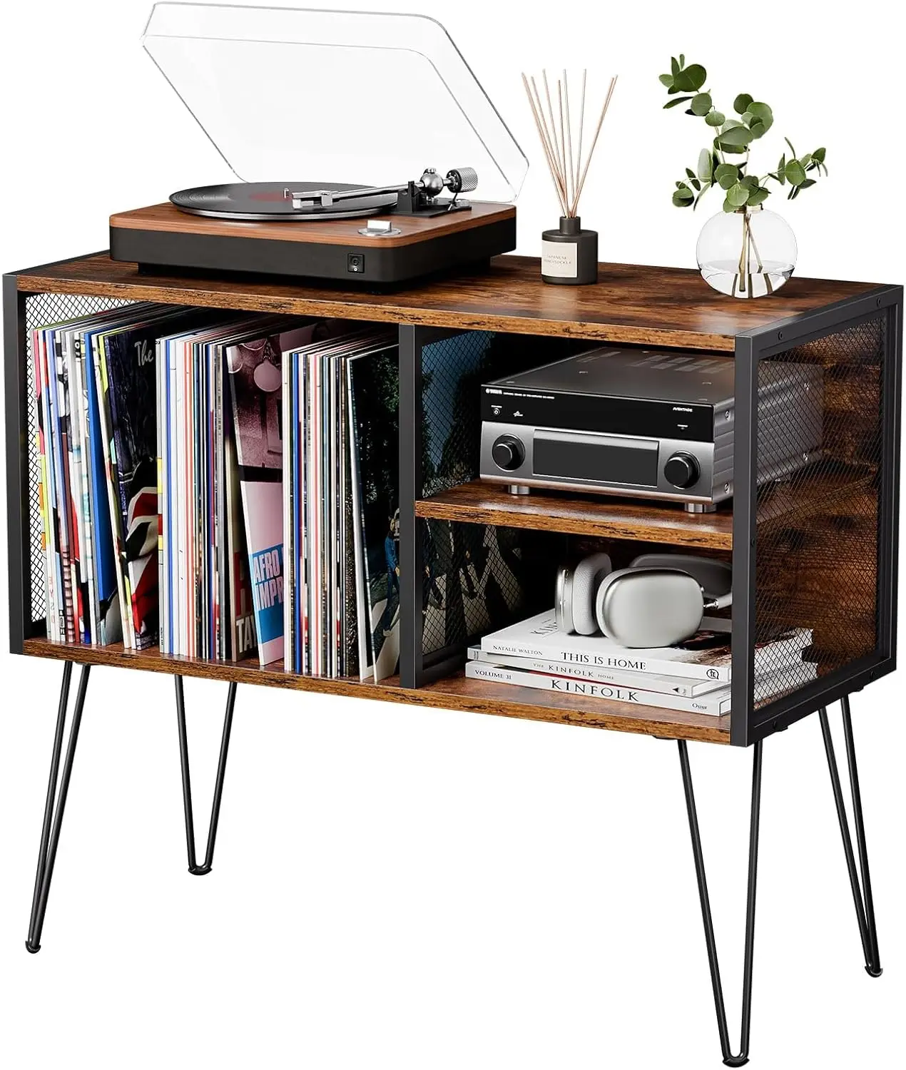 

Record Player Stand with Vinyl Storage for Up to 230 Albums, Turntable Cabinet and Album Shelf