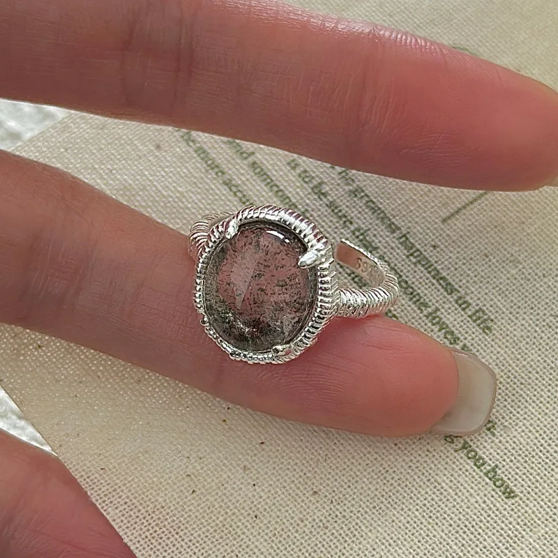 

Cciris.Com S925 Silver Phantom Quartz Ring Nickel Free Lead Safe Hypoallergenic Minimalist Wholesale Stacking Jewelry for Women