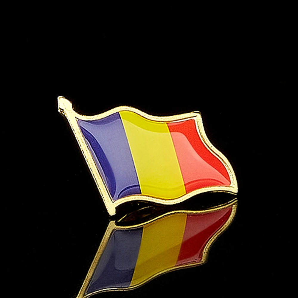 African Country Republic of Chad Enamel Metal Waving Flag Lapel Pin Brooches Badge Jewelry