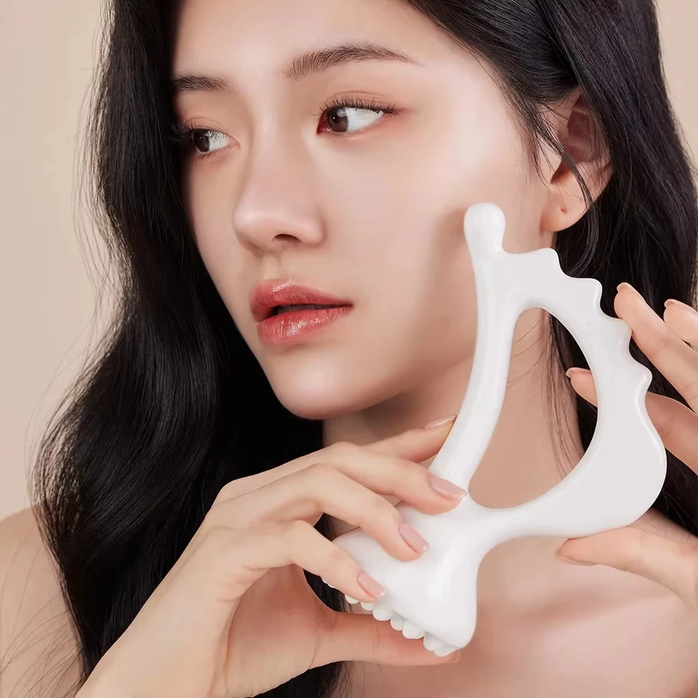 Ergonomic Versatile Handheld Gua Sha Board for Face and Body Ceramic Gua Sha Massage Tool for Relaxation Beauty Massager