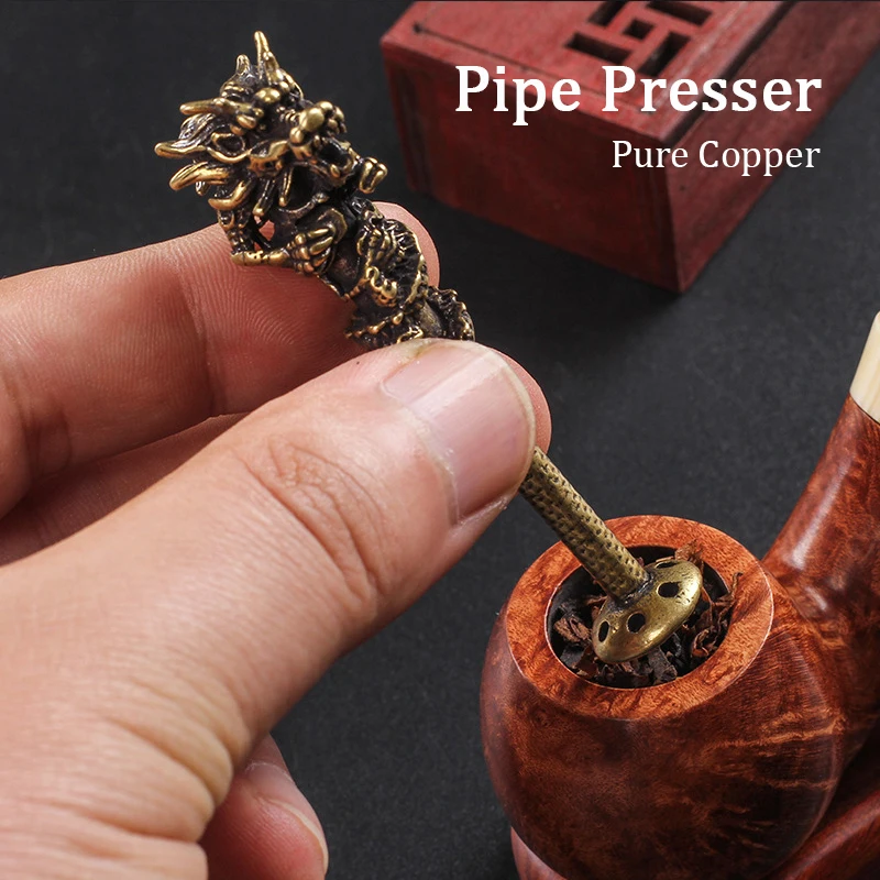 Carving Dragon Pipe Pressing Tobacco Smoking Pipe Presser Grinding Crusher Cigarette Pipes Press Stick Tamper Smoke Accessories