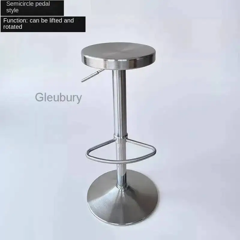 

Стул барный металлический в индустриальном стиле, вращающийся, круглый, регулируемый по высоте, для кафе, из нержавеющей стали
