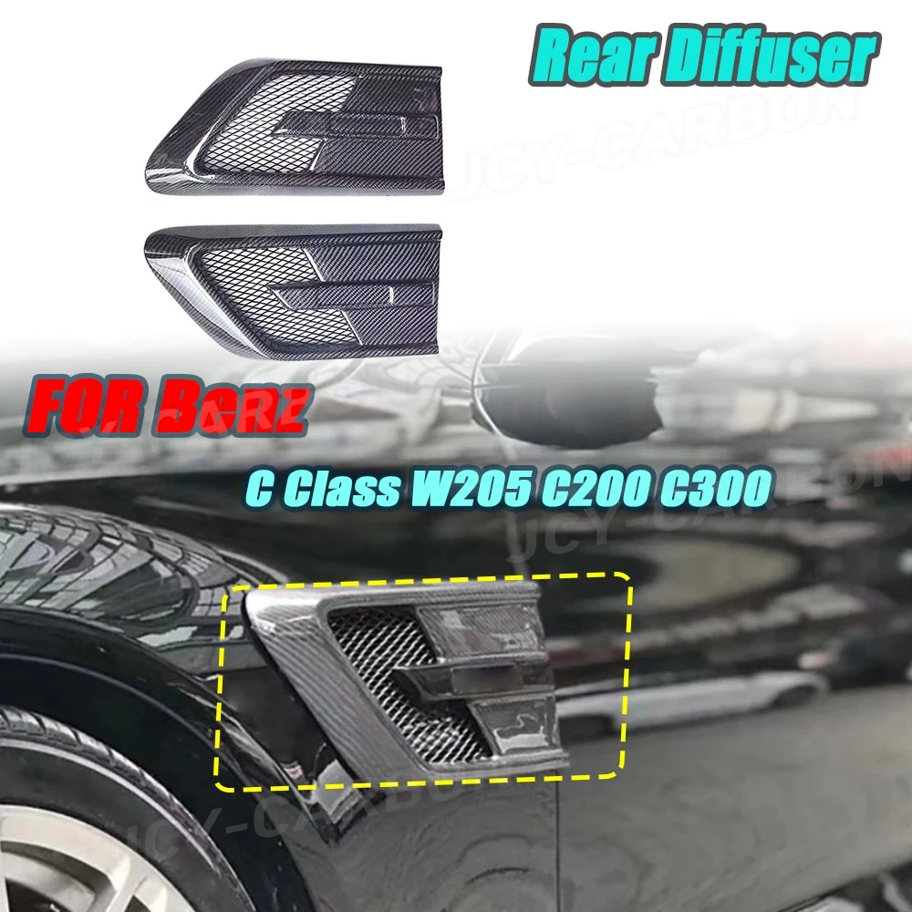 

Для Mercedes Benz C Class W205 C200 C300 Не подходит для AMG Бампер 2015-2018 Передний бампер из углеродного волокна Сиятель Крышки вентиляционных крыльев