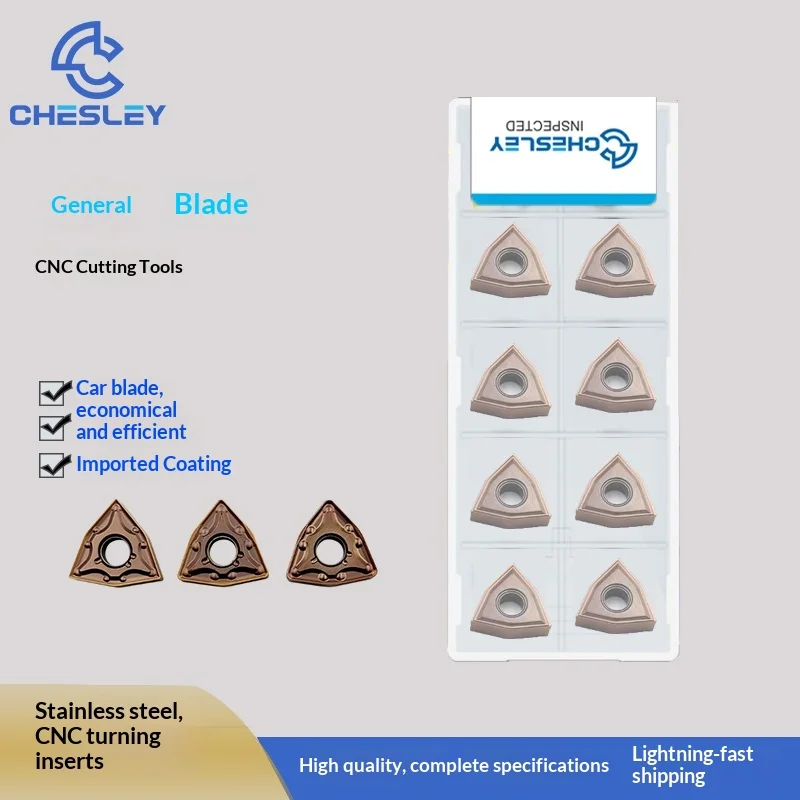 

Твердосплавные пластины CHESLEY WNMG080408-MA MS для наружного точения, режущий инструмент для токарных станков с ЧПУ, WNMG080404R-S