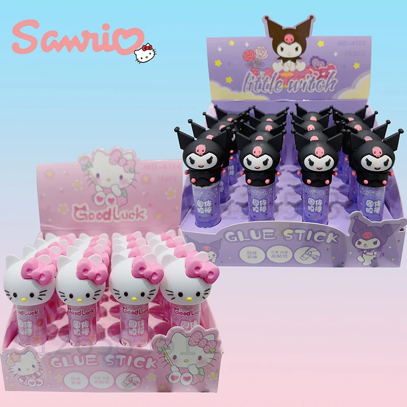 

16pcs Sanrio Solid Glue Stick Kuromi Hello Kitty Fast Dry Glue Pen Diy Super Strong Glue Stick School Office Stationery Supplies