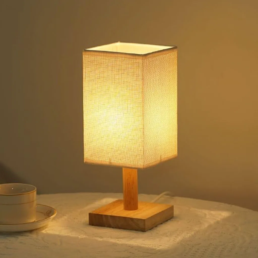 

Bedside Lamp Table Lamp, 3-Way Dimmable Bedside Lamps with Flaxen Fabric Shade for Bedroom Living Room,USB Port