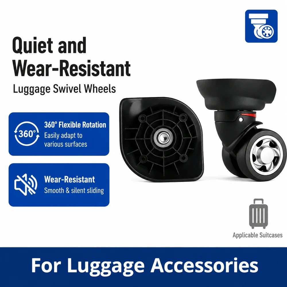 Universal Luggage Wheels For President Goldlion Heavy Duty Single Roller 360° Swivel Smooth Rolling Suitcase Replacement Parts
