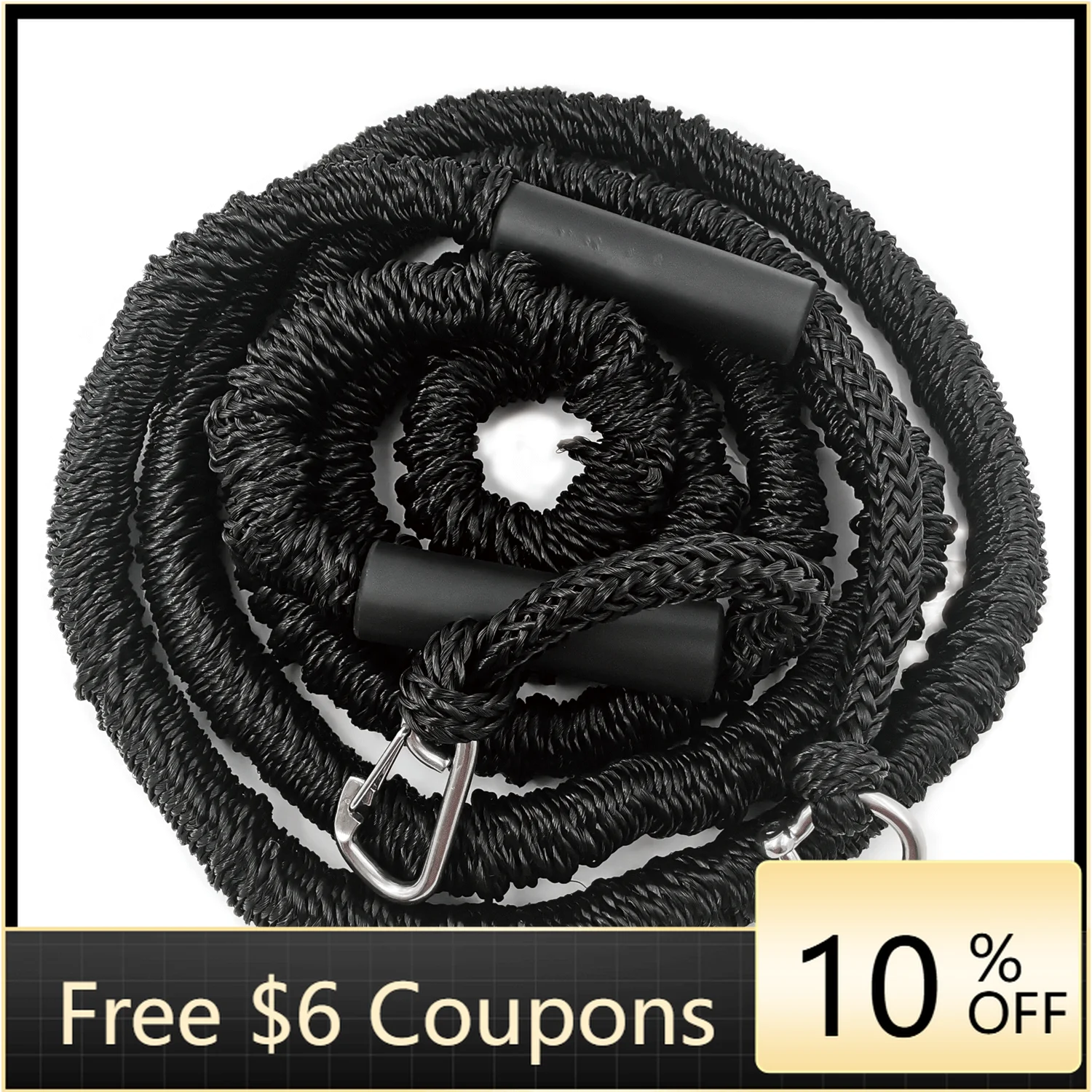 

BBWSTВысокопрочная нейлоновая док-линия с регулируемой длиной, морская фурнитура с металлическим крючком, эластичная швартовочная веревка для лодок и док-станций