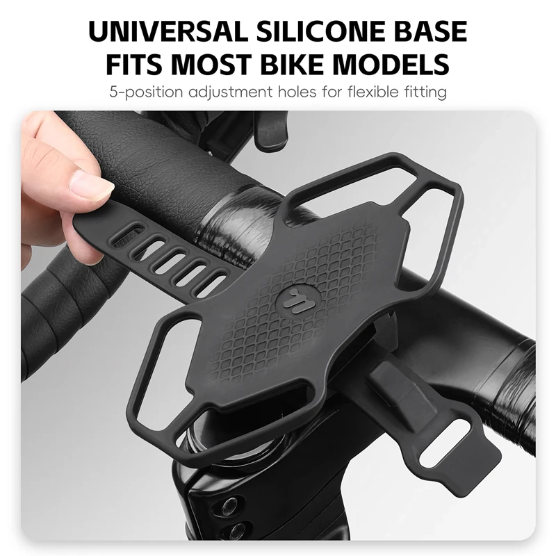 WEST BIKING Silicone Bike Phone Holder Anti-Slip Shockproof for 4.5-6.7