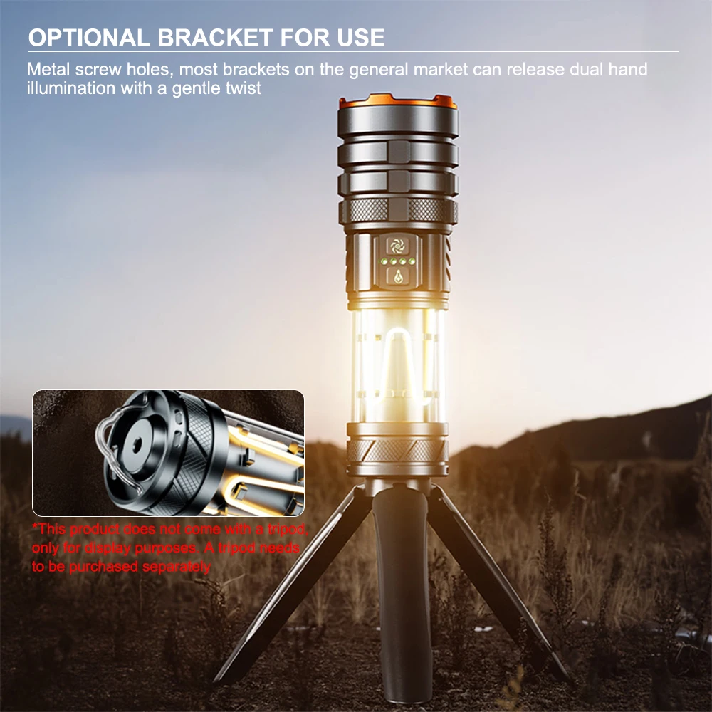 Amanfire G580 High Power Tactical Flashlight Outdoor Portable Camping Lantern Laser Torch Multi Functional light