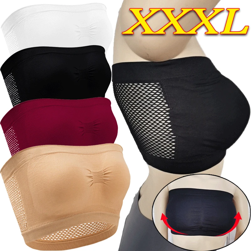 Women Breathable Mesh Tube Bra Seamless High Elastic Wrapped Sexy Invisible Strapless Chest Wraps Tube Tops Pregnant Mothers Bra