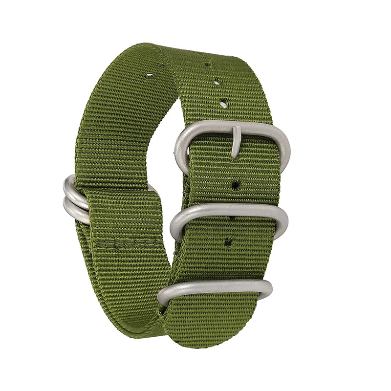 Nylon Nato Canvas Strap for Smartwatch Watchband Blue Khaki Green Black Bracelet Ring Buckle 18mm 20mm 22mm 24mm Accessories