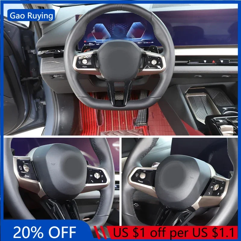 

Gao Ruying For BMW 5 Series G60 2024-2025 ABS Carbon Fiber Car Steering Wheel Frame Cover Trim Interior Car Accessories