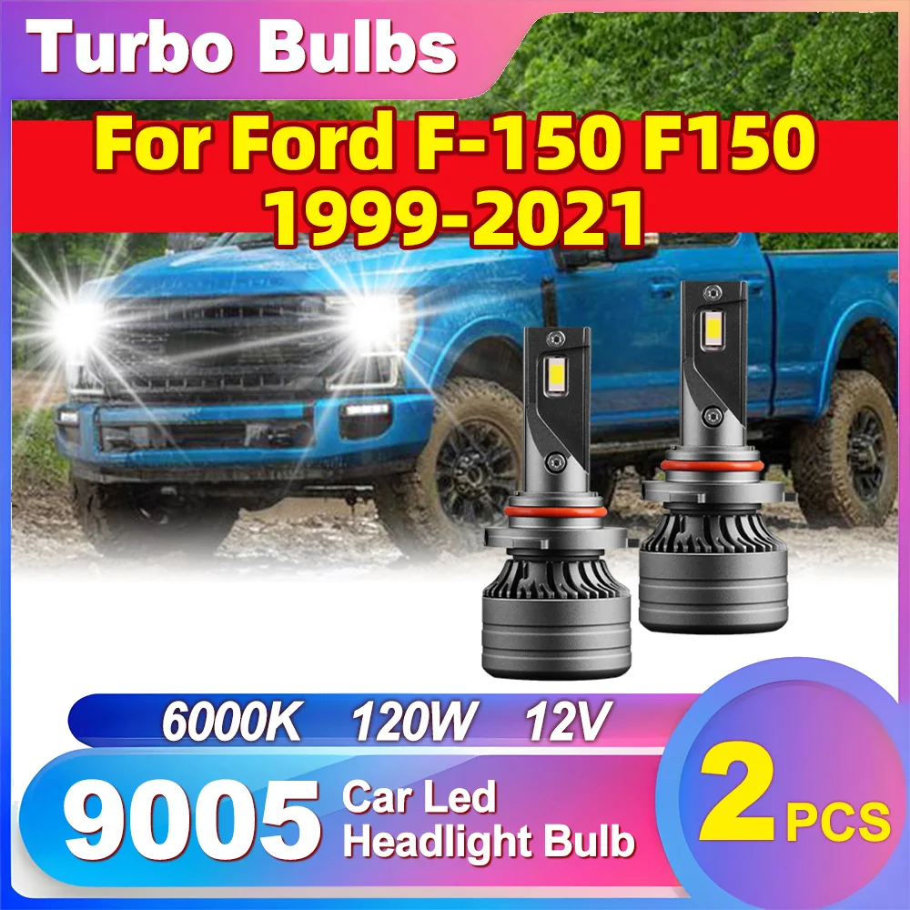 

2pcs 6000K 9005 Auto Lamps 120W High Power Canbus No Error Plug And Play LED Headlight Turbo Bulbs For Ford F-150 F150 1999-2021