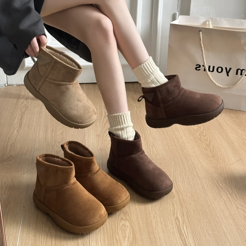 

2025 New Classic Ultra Platform Boots Leather Suede Wool Comfort Winter Womens Fur Boots High Quality Boots Женские Ботинки