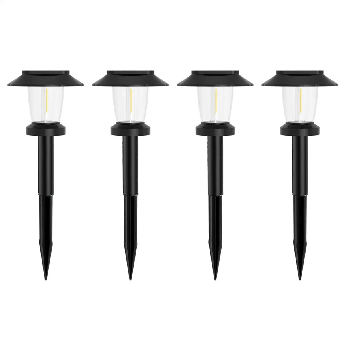 DT35BG 4x Solar Pathway Lights Outdoor Solar Lights Garden Waterproof Filament Landscape Lighting Yard Garden Walkway