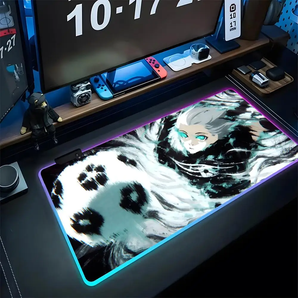 Alfombrilla de ratón Blue Lock Nagi Seishiro para juegos, alfombrilla de ratón con dibujos animados Rgb, teclado retroiluminado, alfombrilla para ordenador portátil Xxl para chica, alfombrillas de mesa, alfombrilla de escritorio