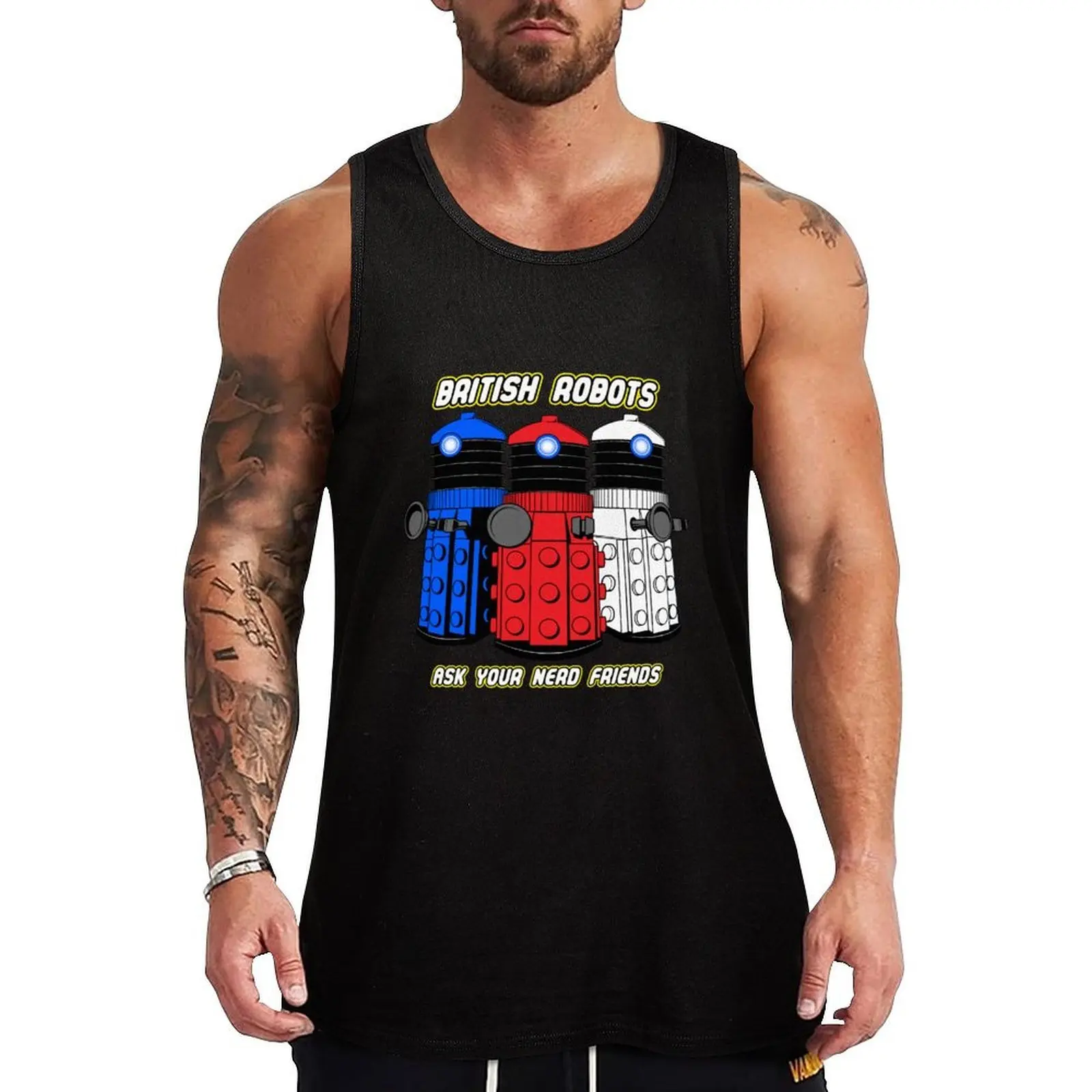 

British Robots Tank Top Sleeveless Basic Tee Soft Regular Fit Tank Top