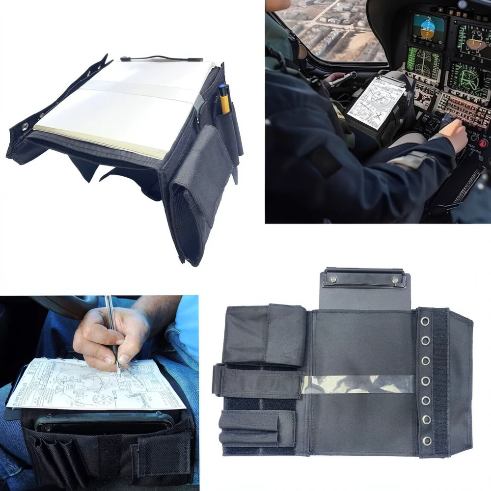 Pilot Kneeboard Leg Strap Clipboard Aviation Navigation Writing Pad Portable Organizer For Cockpit Flight Training