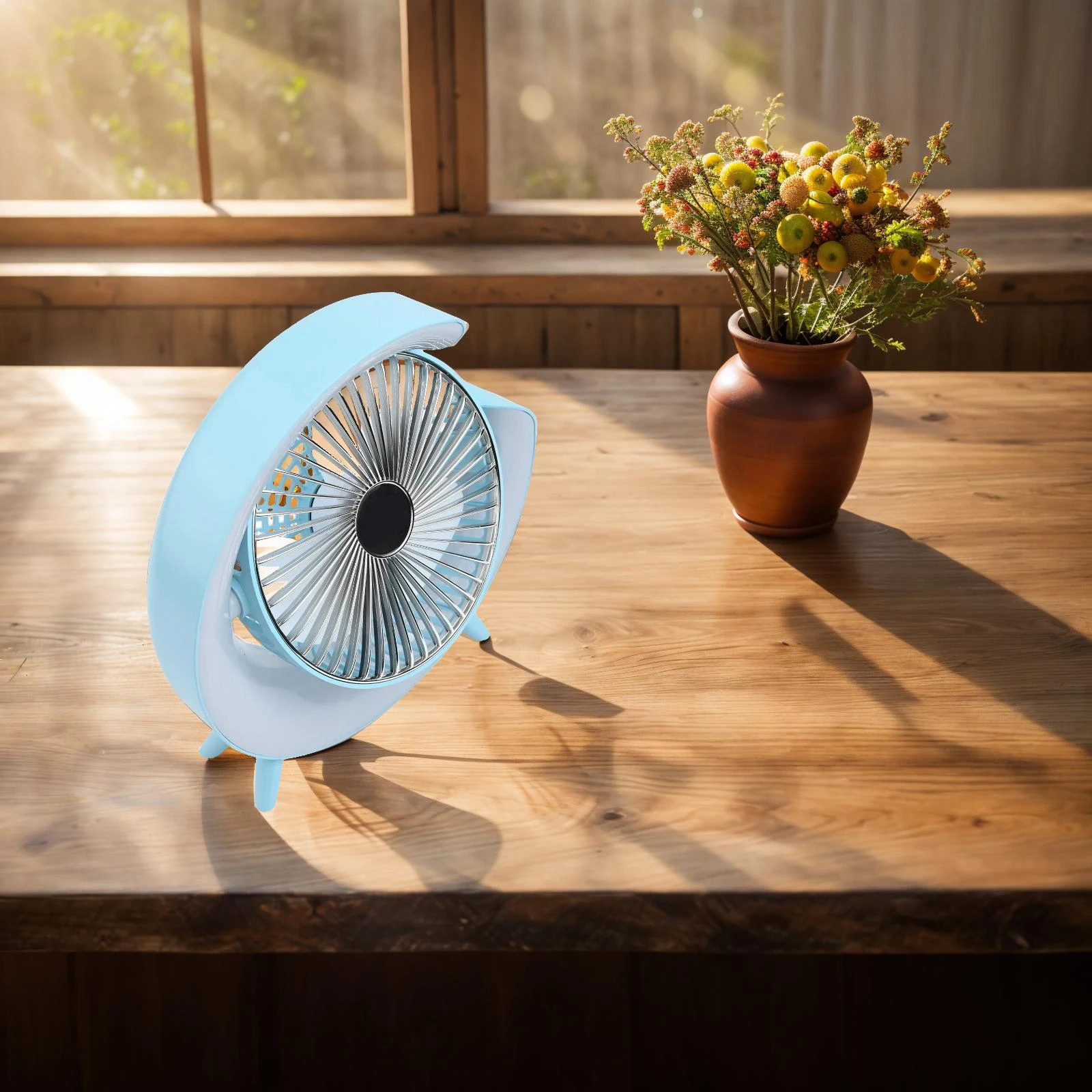 

Регулируемый на 180 градусов портативный перезаряжаемый вентилятор Компактный и компактный настраиваемый воздушный поток Регулируемый на 180 градусов вентилятор