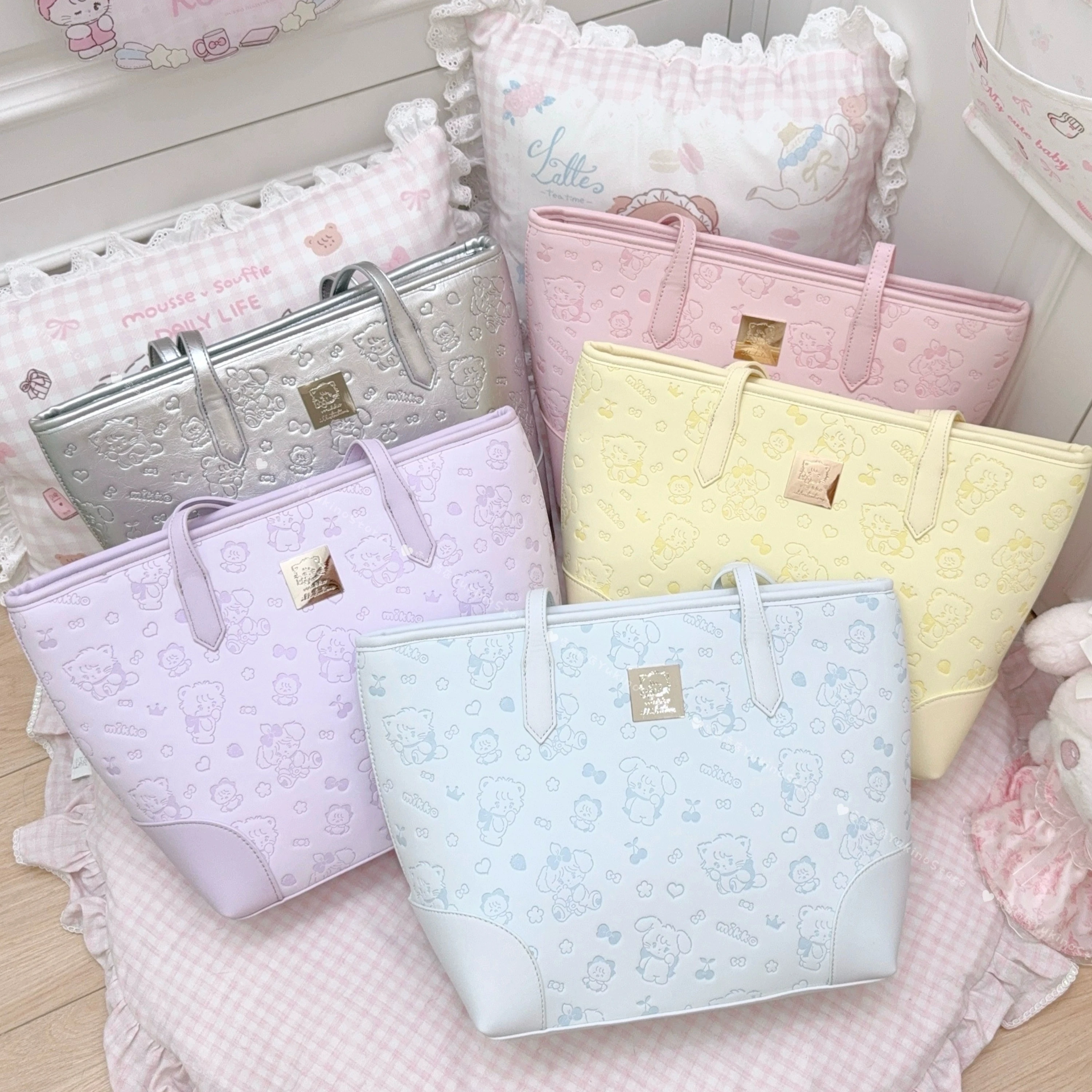 

Kawaii Mikko Tote Bag Ручные сумки Универсальная сумка на плечо большой вместимости Женские сумки Mikko Высококачественные сумки на плечо для девочек Подарок