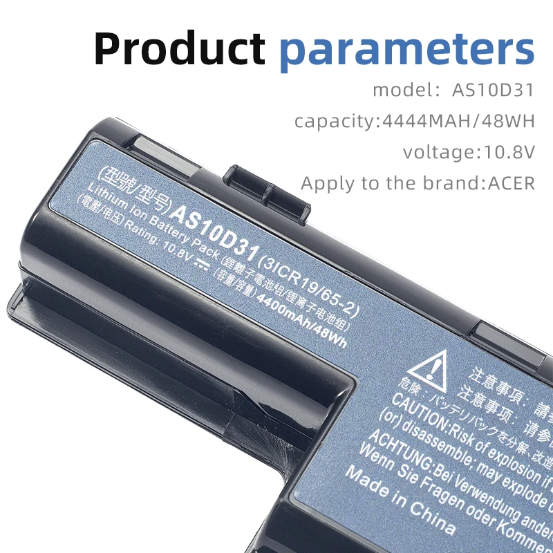 Imagem -05 - Bateria do Portátil do Suozhan-as10d31 Acer Aspire v3 5741 5742 5750 5551g 5560g 5741g 5750g As10d51 As10d61 As10d71 As10d75 As10d81