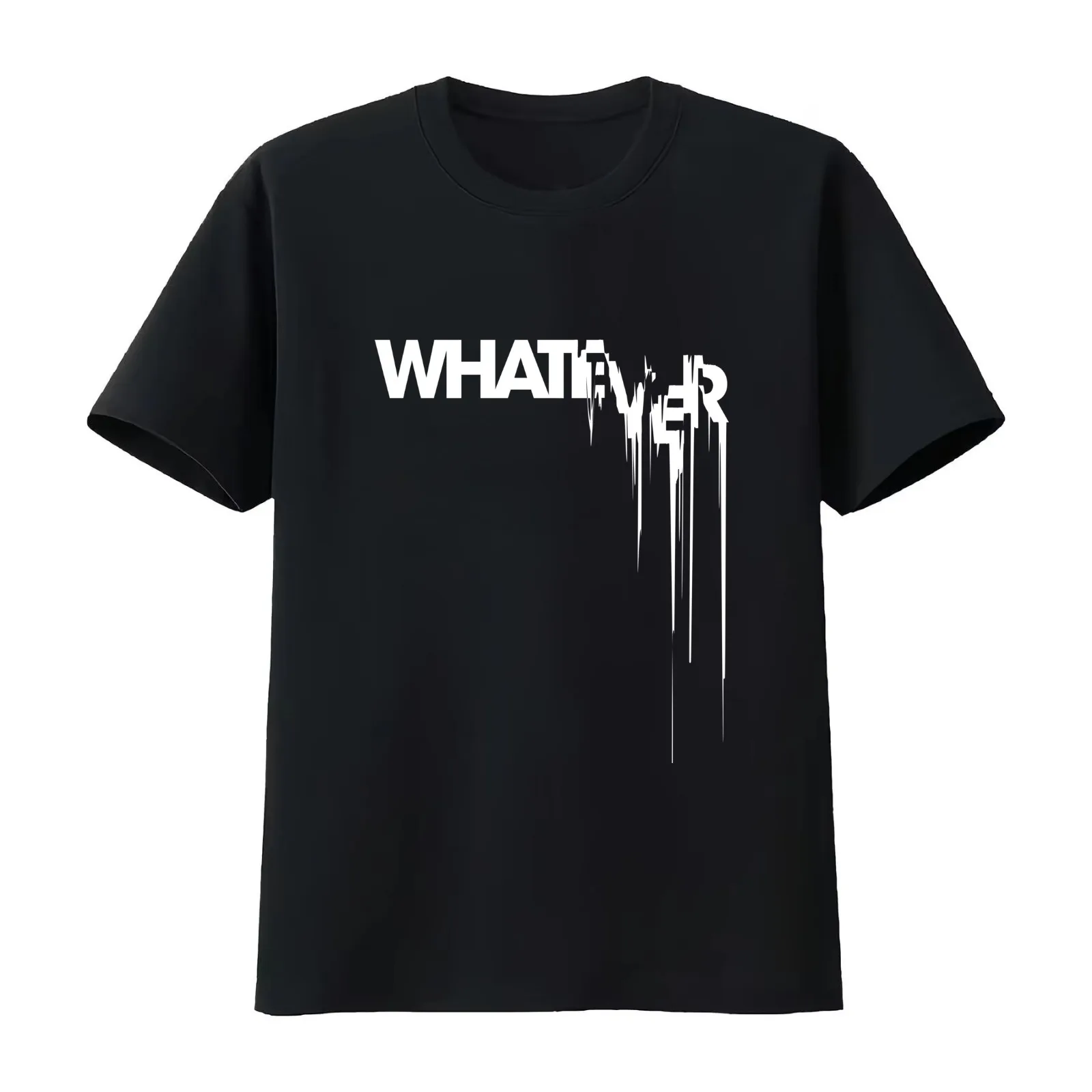 whatever T-Shirt Summer Casual Cotton Tee Oversized Streetwear Tops Vintage Graphic Print Loose Fit Short Sleeve