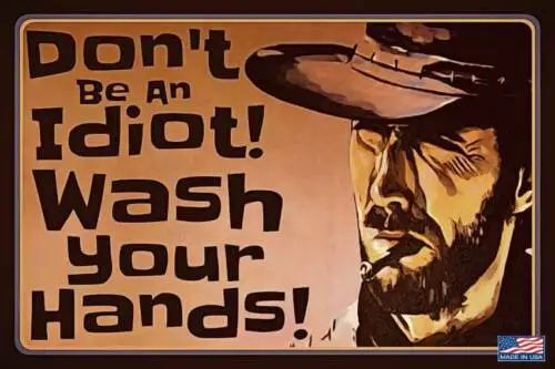 WASH YOUR HANDS SIGN METAL USA MADE! 8X12 MAN CAVE BAR OFFICE GARAGE EMPLOYEE-Aluminum