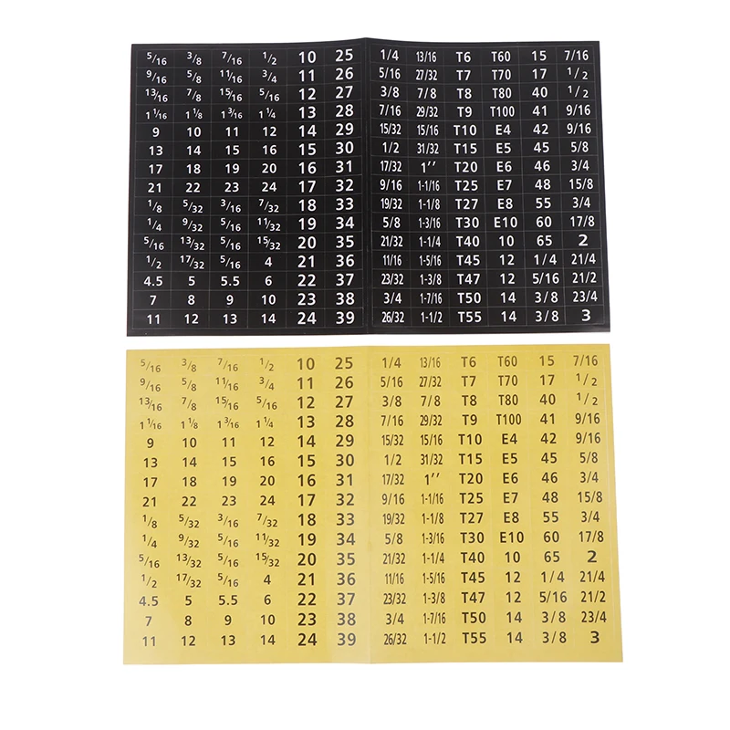 (BF06)180 Pcs/set Master Socket Quick & Easy Reminder Label Stickers Chrome Decal Tags For Socket Sets Tools