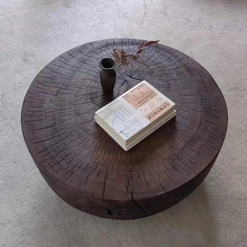 Antique Round Coffee Designer Wood Luxury Unique Minimalist Aesthetic Side Table Simple Meubles Salon Furniture