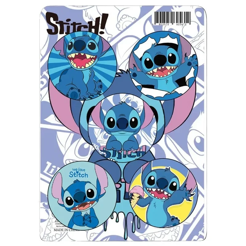 

New five piece set of Stitch Bar Badge Star Baby Anime Cartoon DIY Decorative Tinplate 44mm Brooch Children's Toy
