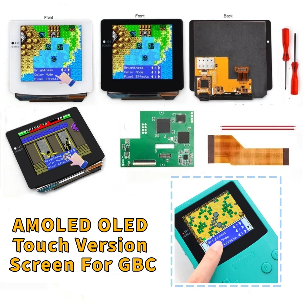 

Ламинированный AMOLED OLED-экран для GBC Touch Version с встроенным OSD и RETRO PIXEL, простая установка для GBC GameBoy Color.
