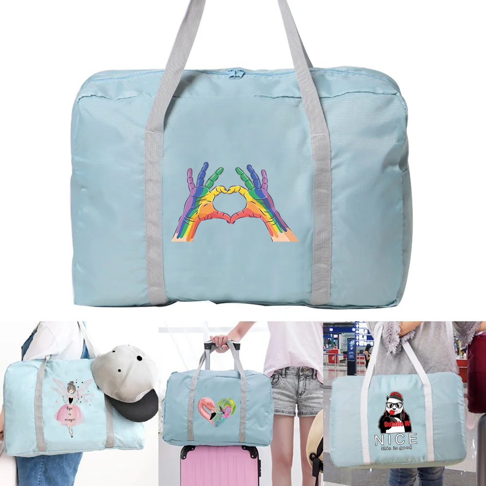 

Large Capacity Color Series Lightweight Travel Handbag Minimalist Foldable Handbag Travel Vacation Fitness Portable Handbags