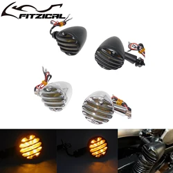 Luz de señal de giro Universal para motocicleta, lámpara indicadora de bala para Harley, Touring, Dyna, Chopper, Cafe Racer, Honda, 2 piezas, 4 piezas