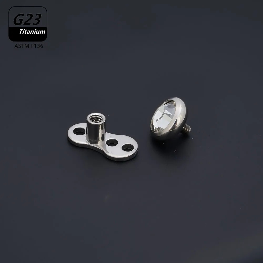 Titanium Internally Threaded Piercings Medusa Jewelry Piercing 16g G23 Anchor Surface Skin Diver Microdermal Gem Body Opal