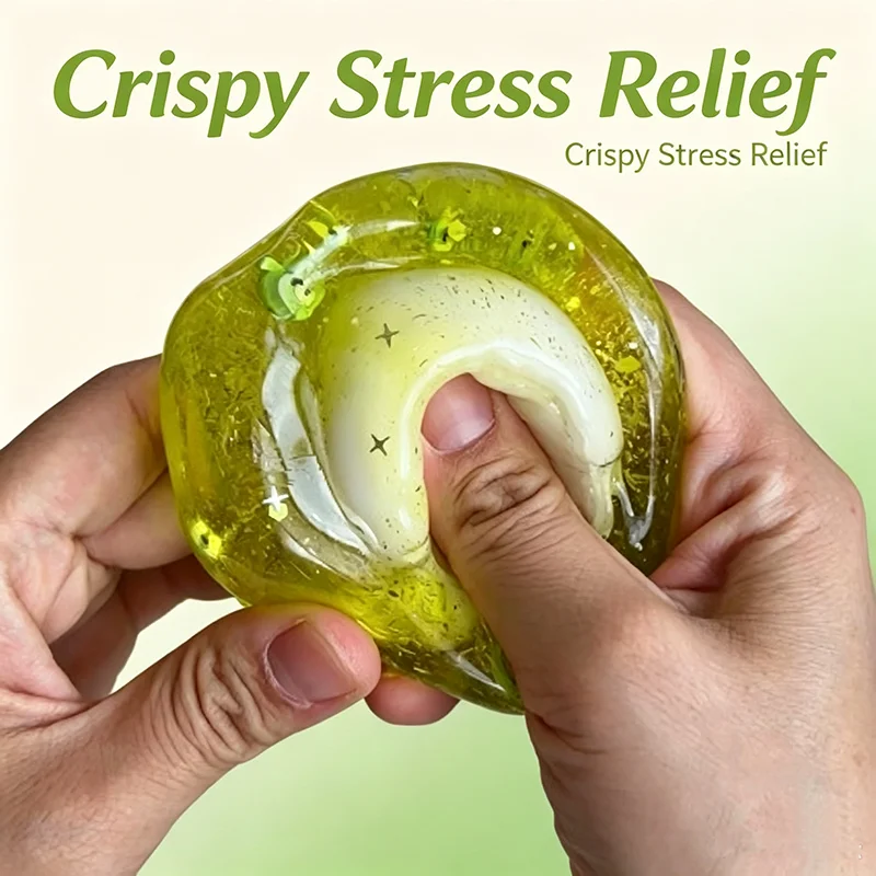 Crispy Apple Squishy Non‑Restorable Vaseline Fidget Toy Crunchy Snow‑Crunch Sound Squeeze Stress Relief Toy for Kids Adults