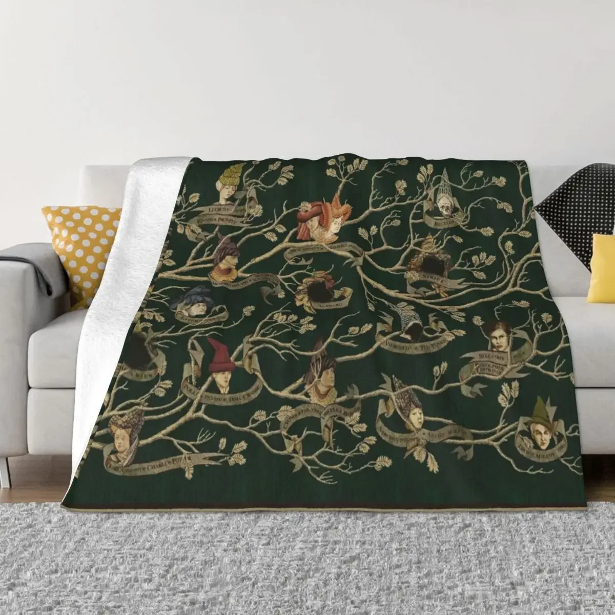 Noble House of Black Family Tree Throw Blanket Bed covers Kid'S Soft Beds manga Blankets