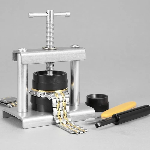 Imagen 2 del producto Juego de herramientas de prensa trasera de reloj, troqueles de nailon para evitar deslizamiento, caja de reloj de nailon, Kit de herramientas de reparación de relojes más cercano para relojero, 18 Uds.