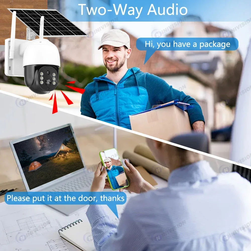 5mp Solar Wifi Ptz Camera Outdoor Ingebouwde Batterij Auto Track Security Camera Zonnepaneel Draadloze Videobewaking Cctv Icsee