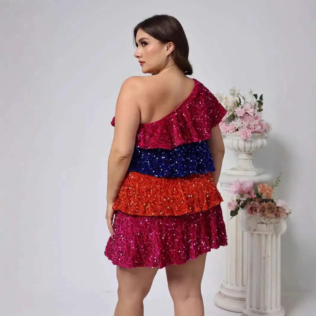 Large Size Dress Sequin Party Performance Costume Princess Dress Short Dress 2025 Dress 2025 Party Summer Elegantes Casual Y2k