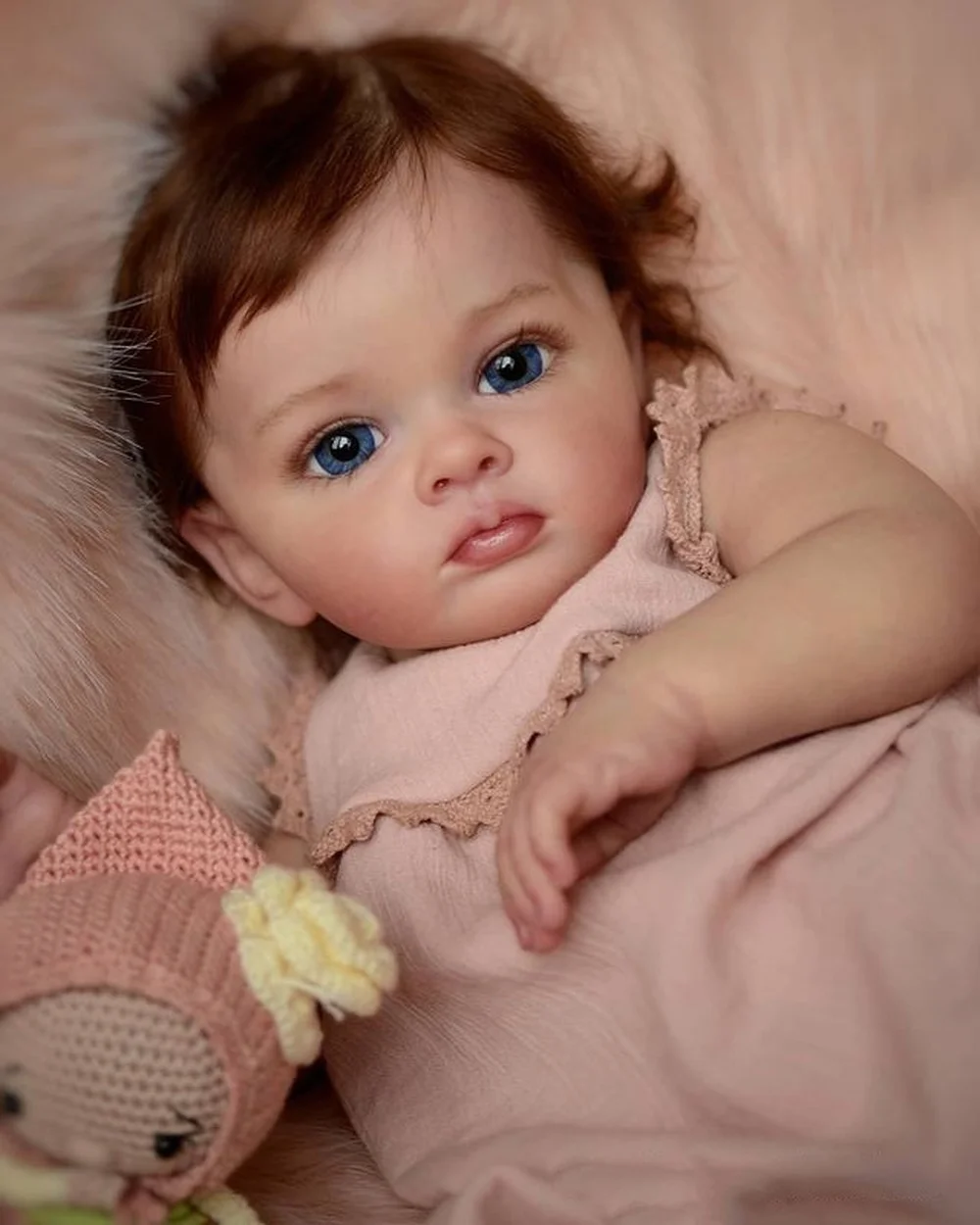 Complete Doll 60CM Bebe Reborn Dolls Toddler Girl Tutti Hand-detailed Painting Doll 3D Skin Multi-Layers Painting Visible Veins