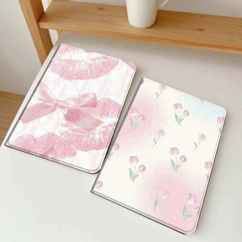 

Розовый чехол для планшета с рисунком в виде бантика для Apple iPad Air Pro mini 1 2 3 4 5 6 7 8 9 11 M2 M3 M5 M4 5th 6th 7th 10th 11th