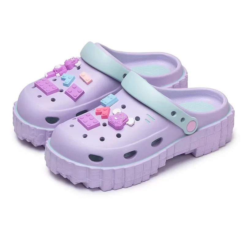 Women Clogs Summer Women Sandals Thick Bottom Home Slides Soft EVA Dry Wedges Platform Garden Shoes Beach Sandals Home Slippers