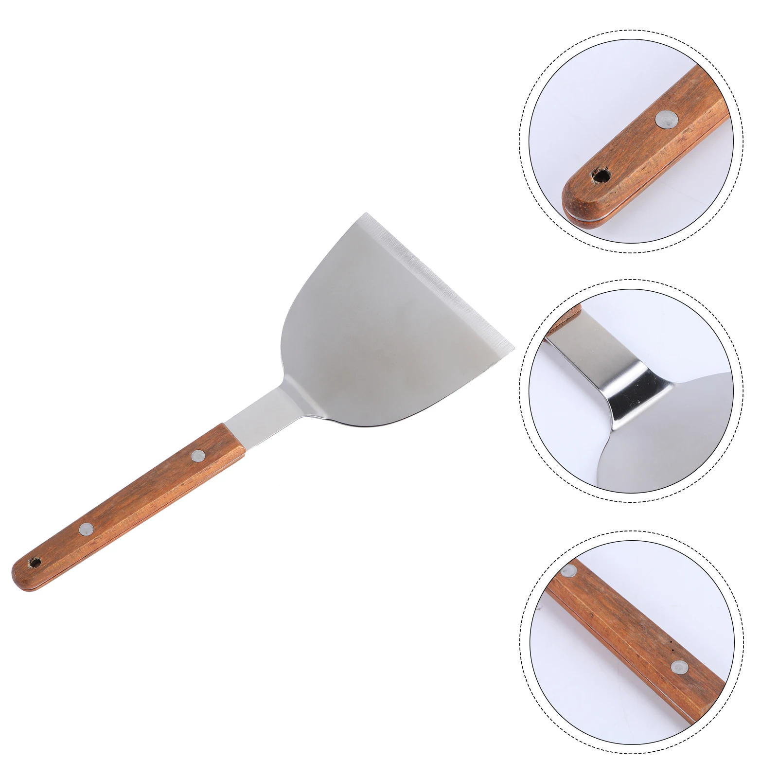 

Wooden H Spatula Stainless Steel Cookware Home Kitchen Spatula Pizza Tool Practical Long Life