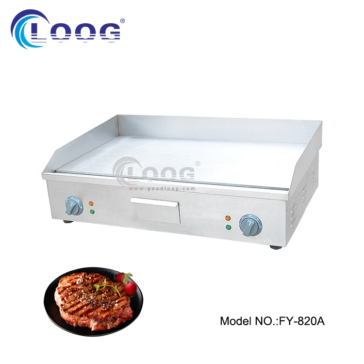 شهادة CE Dorayaki Teppanyaki آلة شواء لوح تسخين شواية كهربائية تجارية من الفولاذ المقاوم للصدأ
