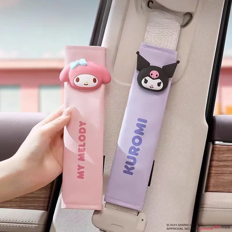 

Sanrio Hello Kitty автомобильный ремень безопасности наплечная накладка мультфильм аниме аксессуары My Melody Kawaii PU 3D ремень безопасности защитный чехол подарок