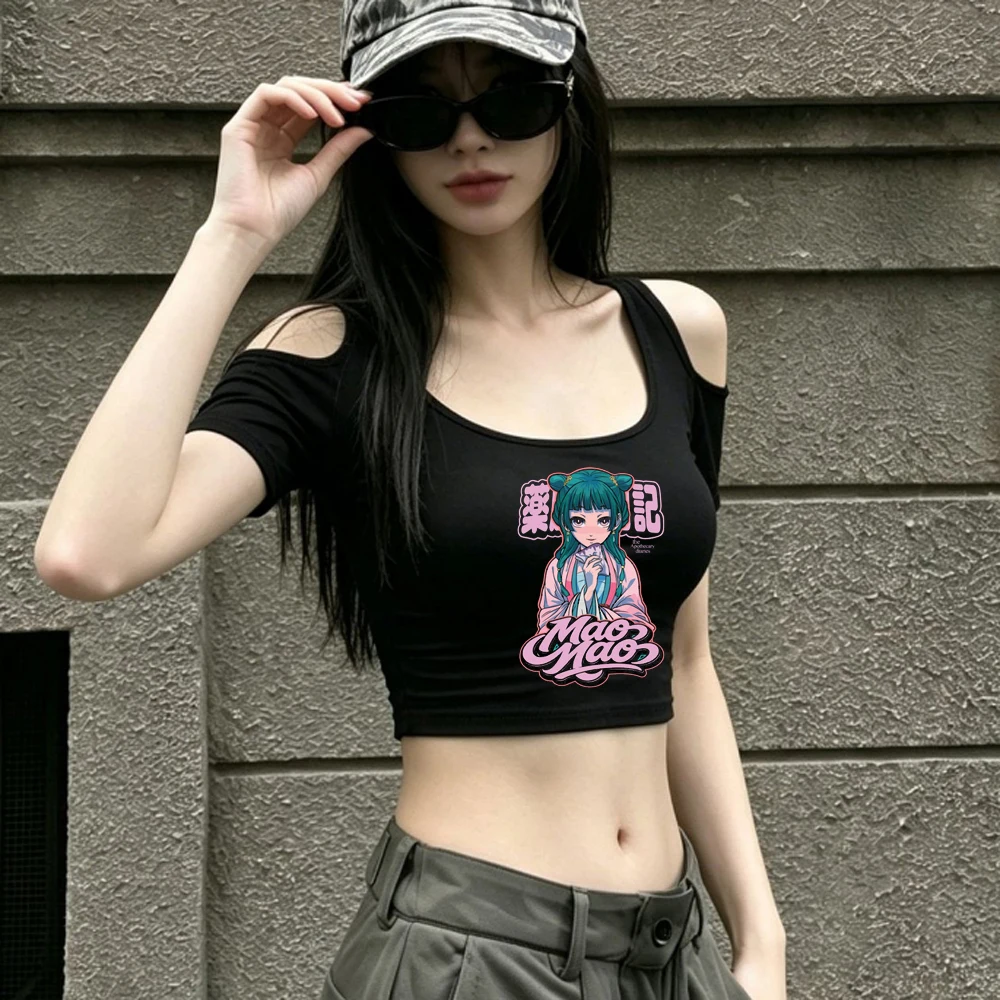 Apothecary Diaries cropped top women 2000s jojifuku anime japanese cute t-shirt harajuku y2k cutecore manga gyaru